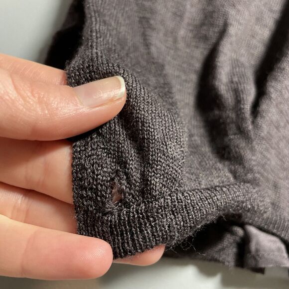 Poetry Silk Floral Panel Merino Wool Long Sleeve Plum Shift Dress Women's Size 8 - Picture 14 of 16